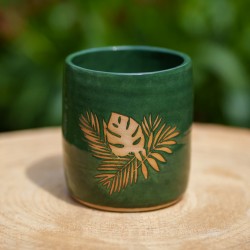 Cache-pot vert Tropical - droit