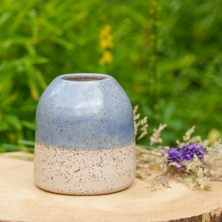 Grand vase beige et violet