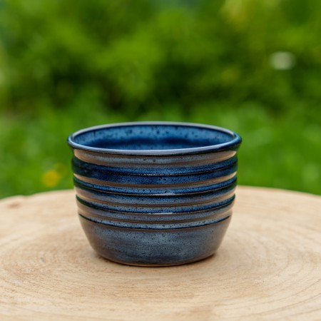 Pot Bleu rainuré