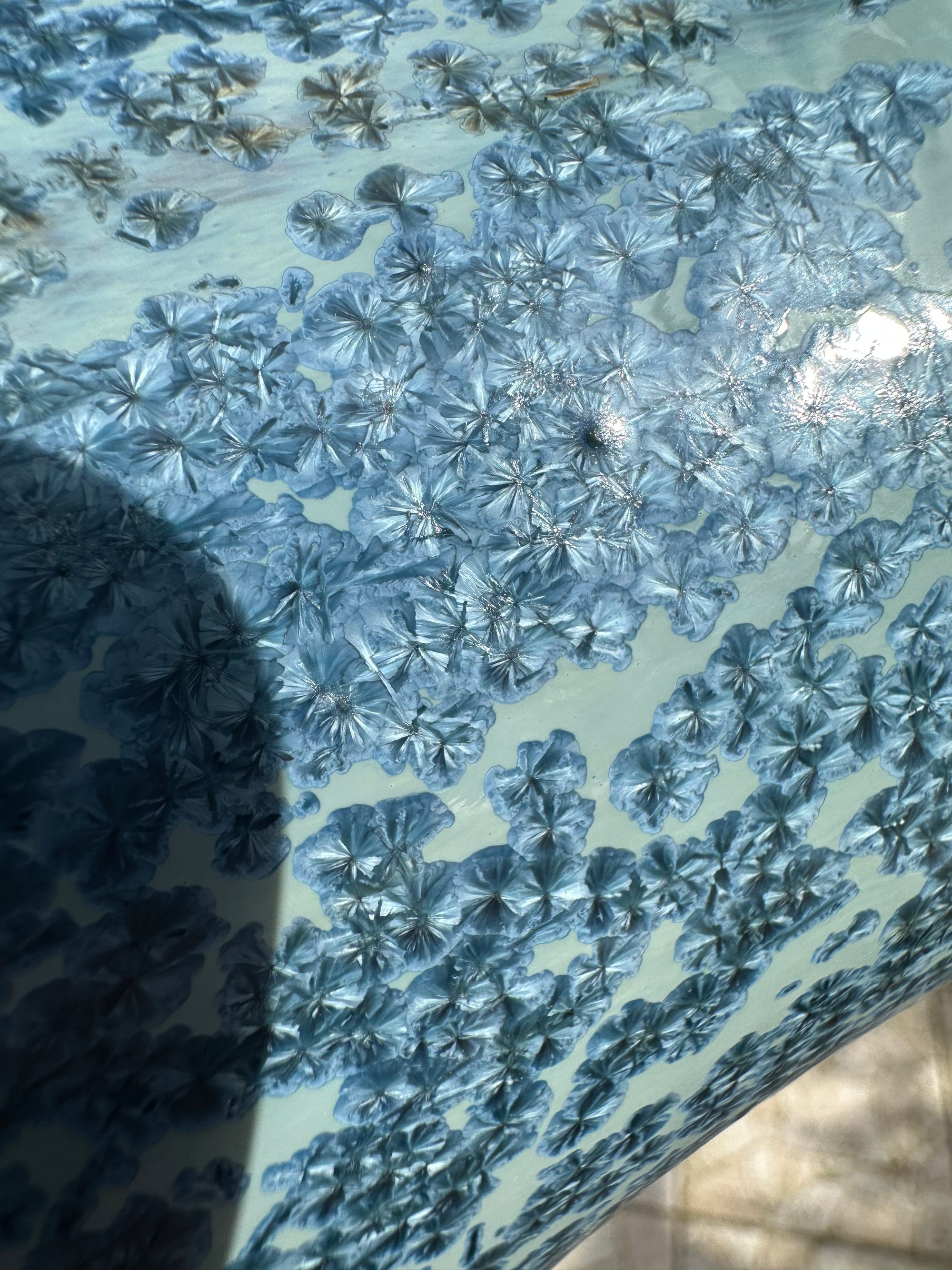 Cache-pot en grès - Bleu cristallisé