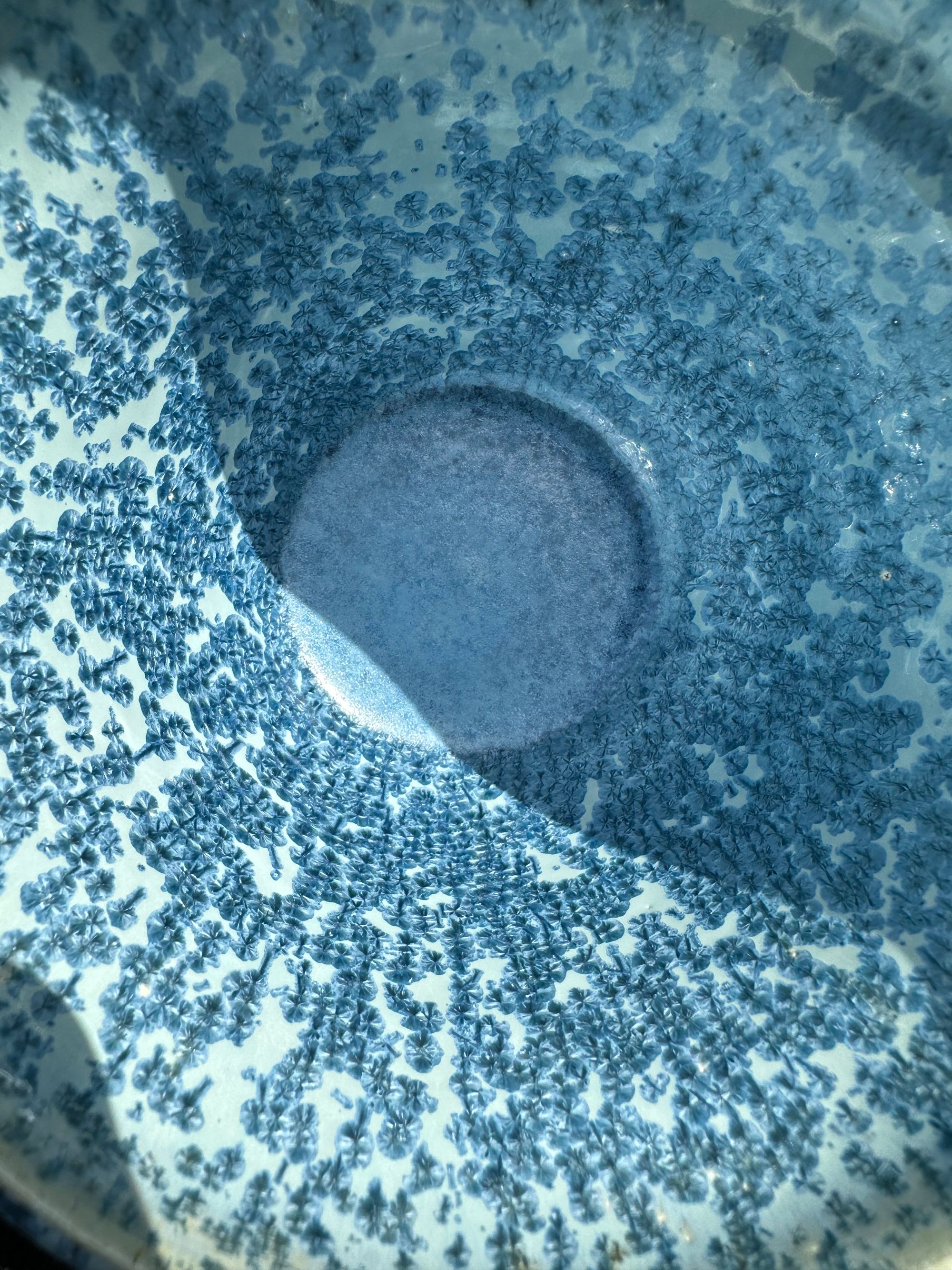 Cache-pot en grès - Bleu cristallisé