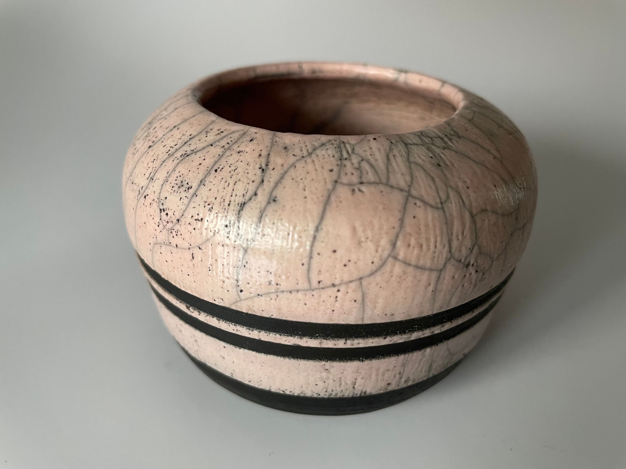 Mini Vase Boule Raku Rose