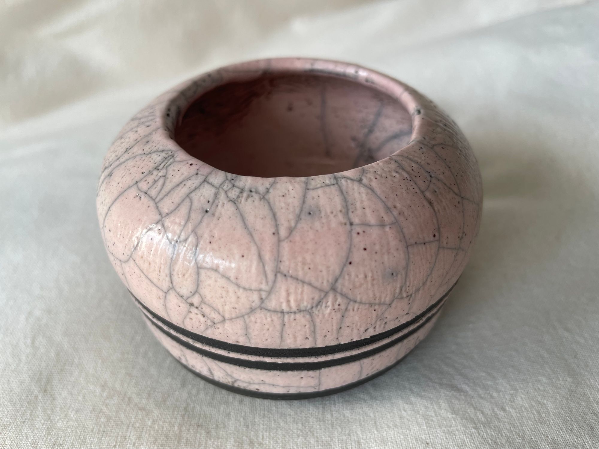 Mini Vase Boule Raku Rose