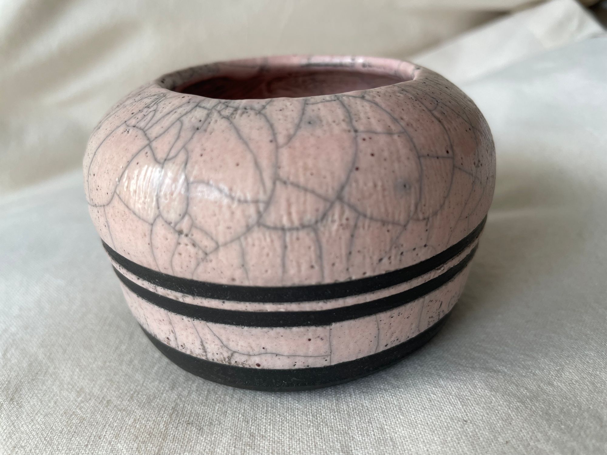 Mini Vase Boule Raku Rose